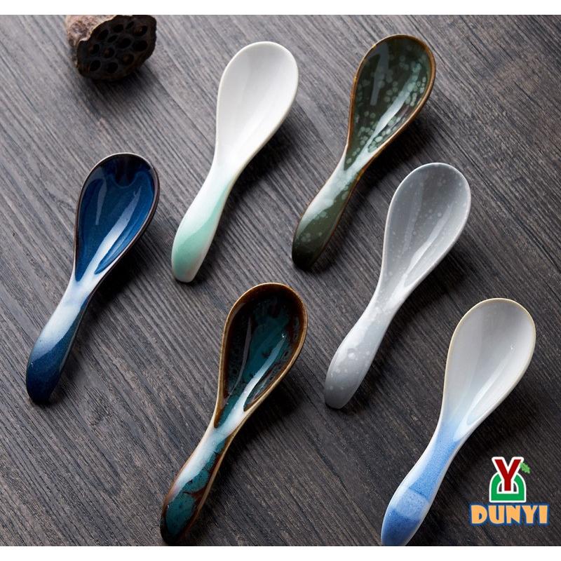 【惇毅本舖】日式陶瓷窯變湯匙 手工上釉 復古陶瓷湯匙 飯店餐廳湯勺-細節圖5