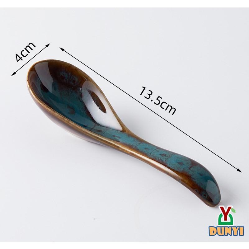 【惇毅本舖】日式陶瓷窯變湯匙 手工上釉 復古陶瓷湯匙 飯店餐廳湯勺-細節圖7