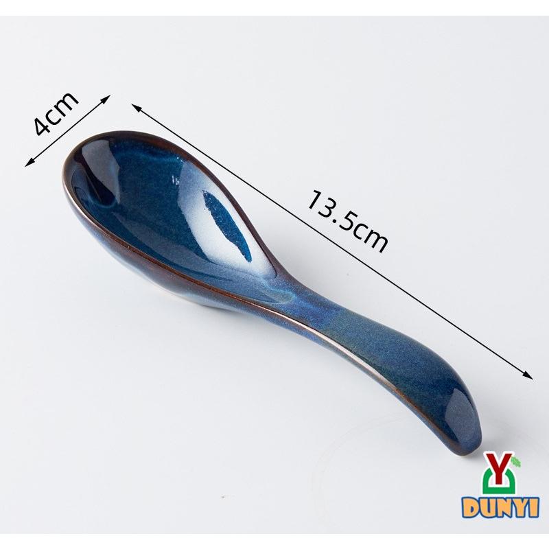 【惇毅本舖】日式陶瓷窯變湯匙 手工上釉 復古陶瓷湯匙 飯店餐廳湯勺-細節圖9