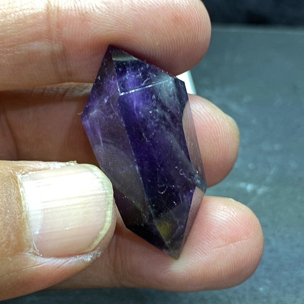 紫黃晶雙尖柱13.1g長37.8mm-細節圖3