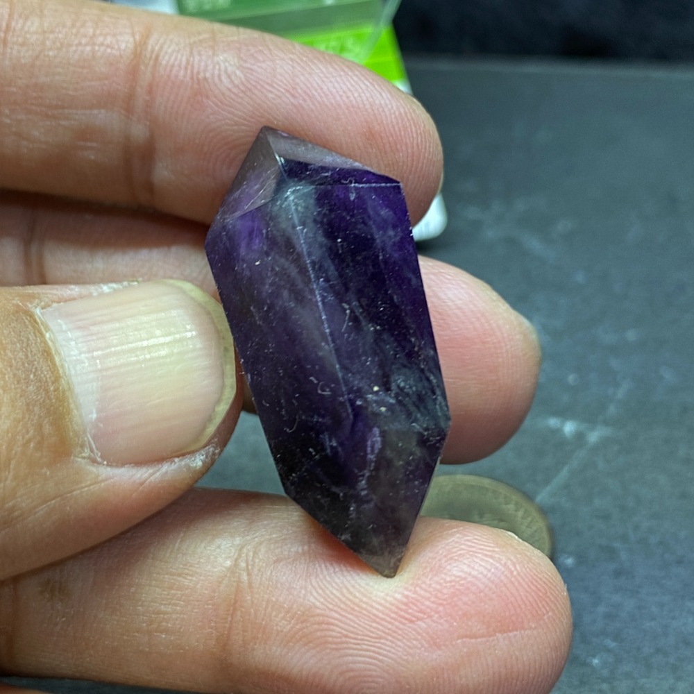 紫黃晶雙尖柱13.1g長37.8mm-細節圖4