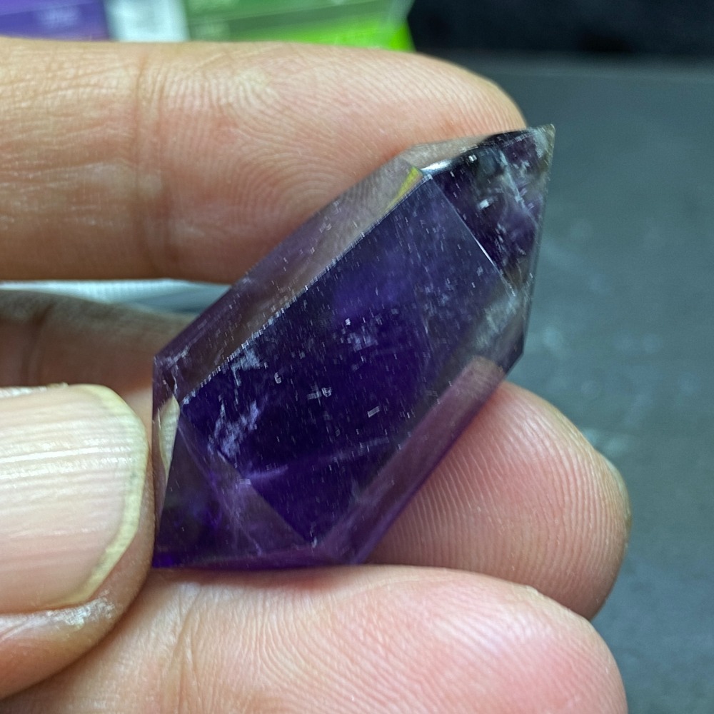 紫黃晶雙尖柱13.1g長37.8mm-細節圖6