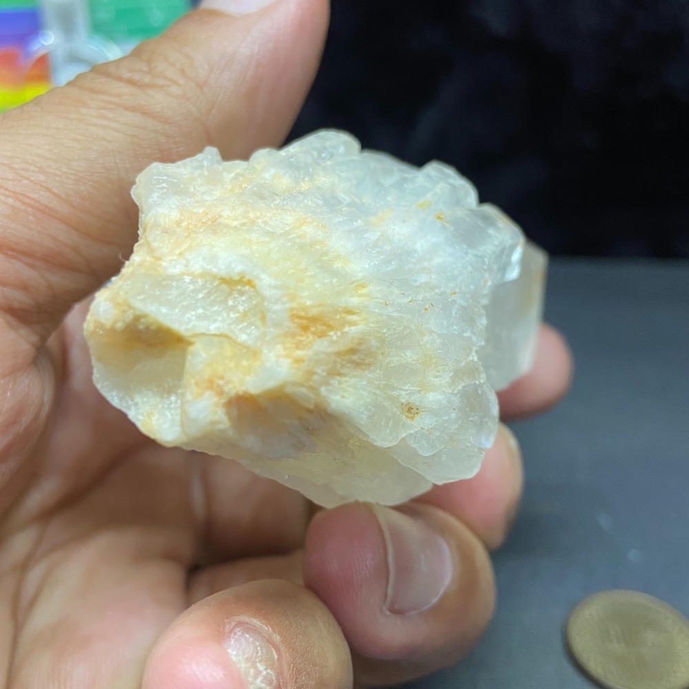 晶簇-白晶簇重136.8g(附實木底座）-細節圖6