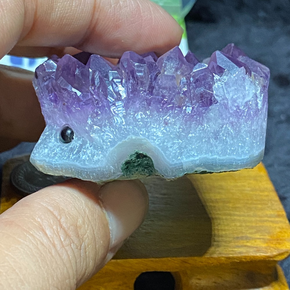 紫水晶小刺蝟107.3g-細節圖4