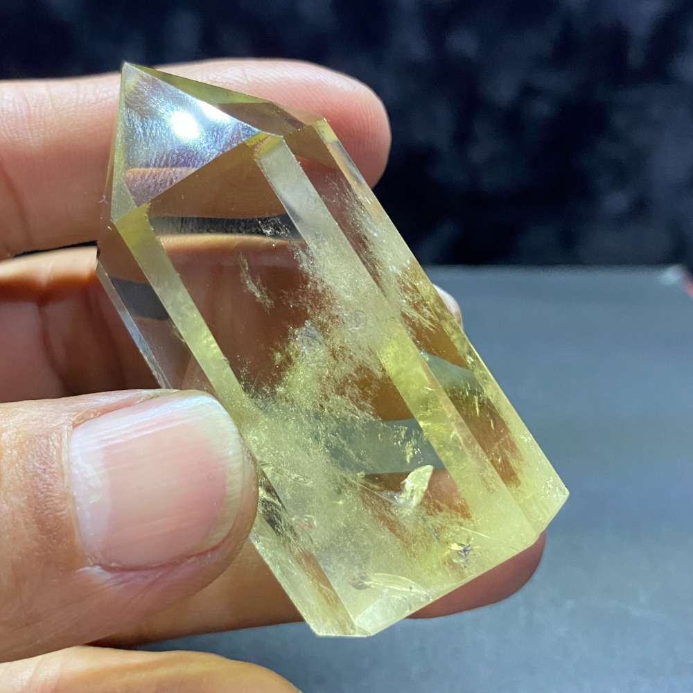 黃水晶柱帶藍針58.2g高59.1mm-細節圖3