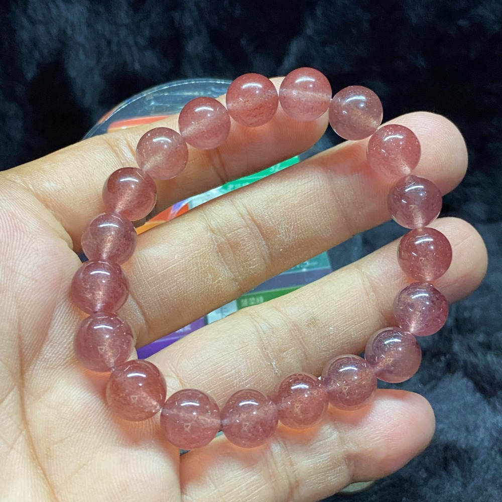 草莓晶（紅）10mm手珠重28.1g-細節圖3