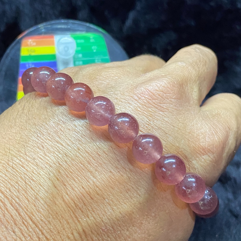 草莓晶（紅）10mm手珠重28.1g-細節圖6