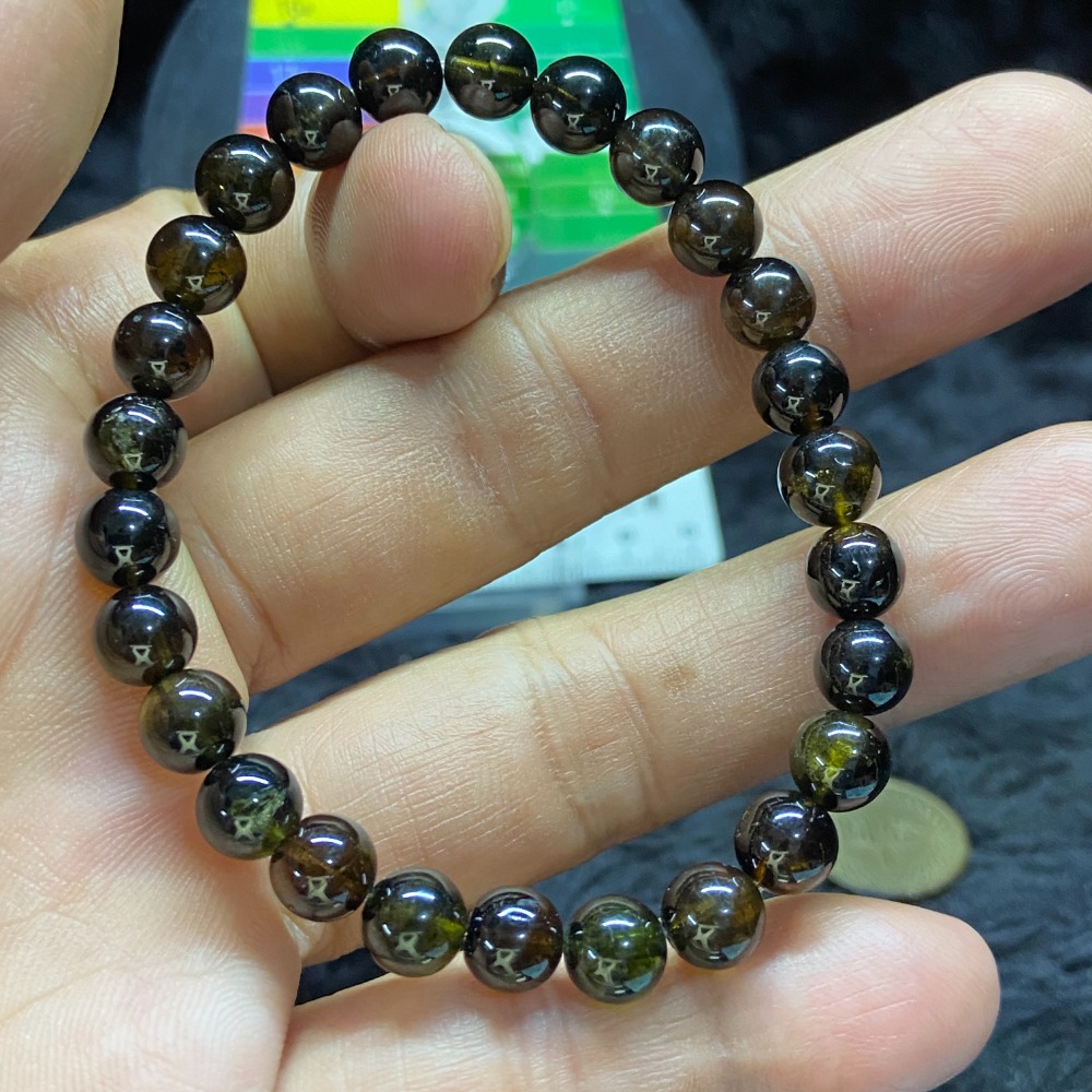 黑玫瑰碧璽7mm手珠重14.8g-細節圖3