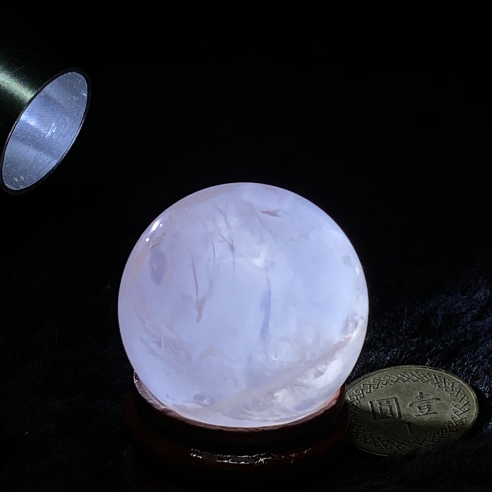 六芒星光粉晶球31.6mm重44.0g-細節圖6