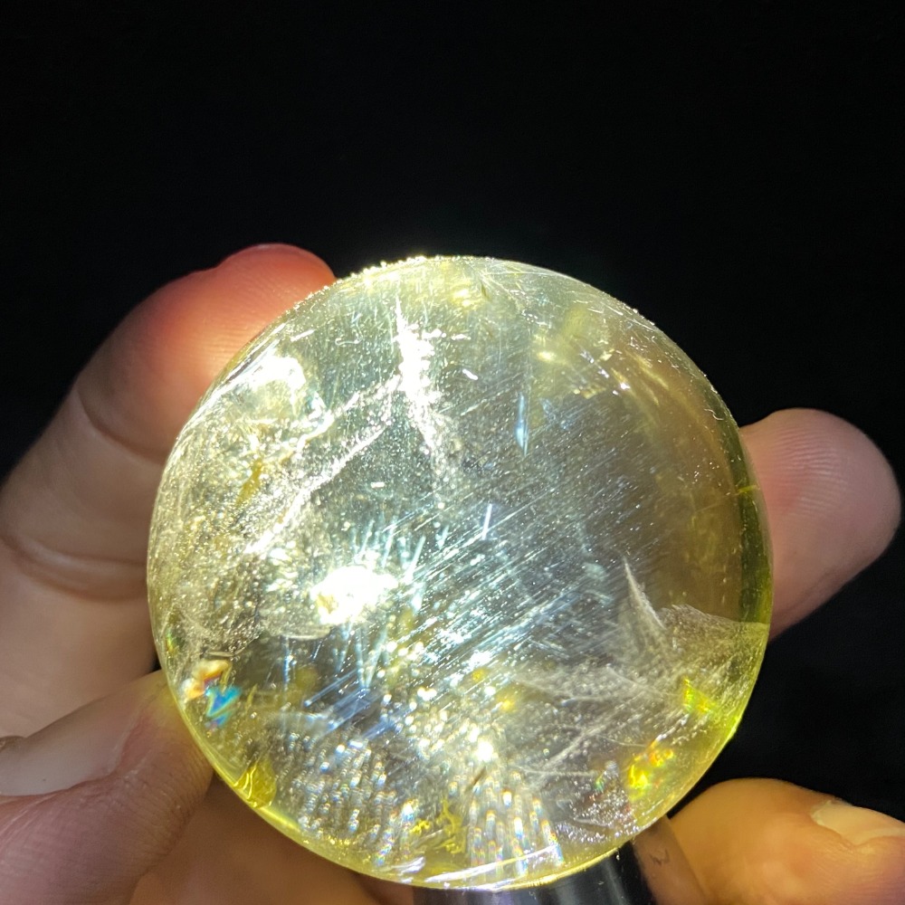 黃水晶球（超美藍針）47.1mm重144.6g