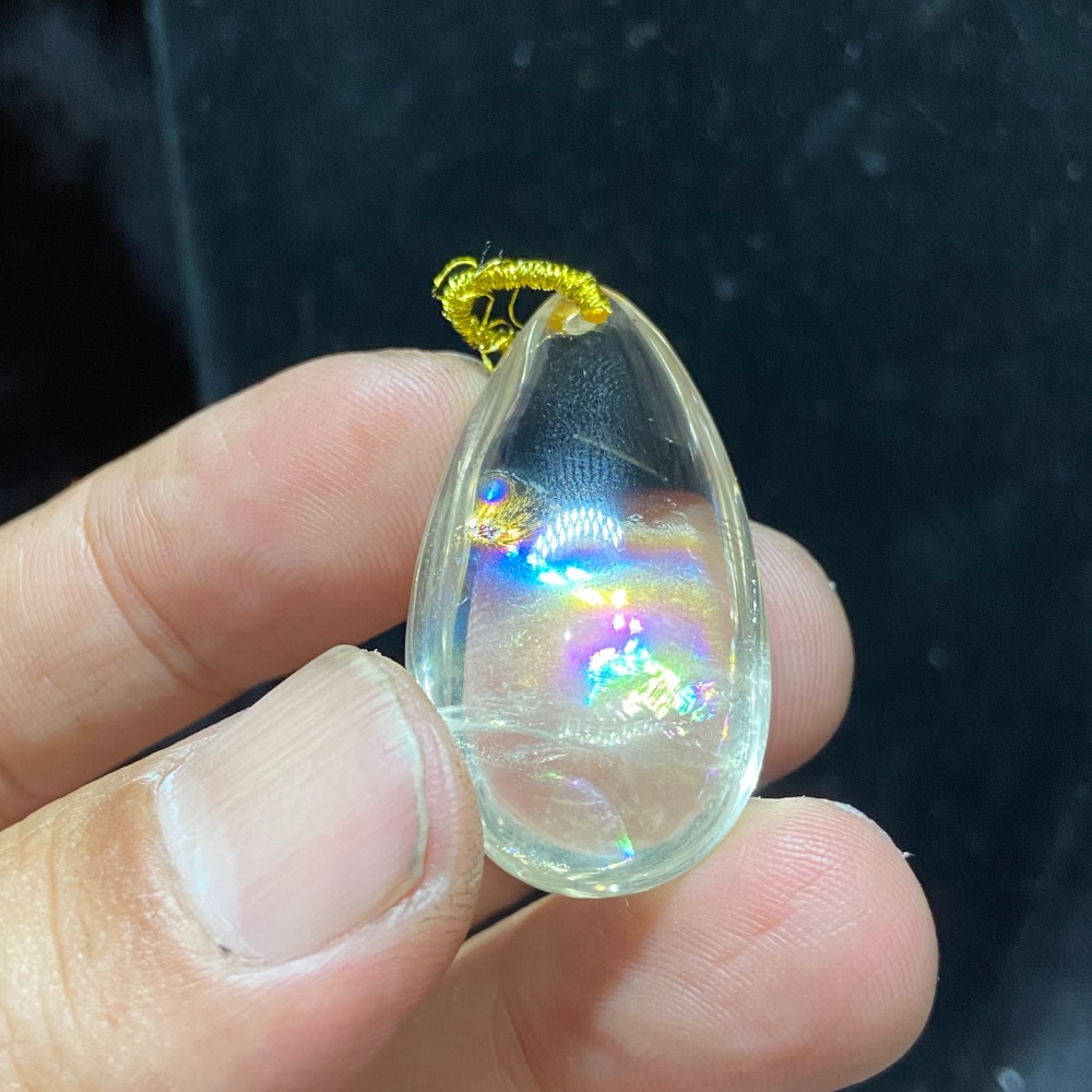 吊墜-白水晶水滴型彩虹光12.3g-細節圖6