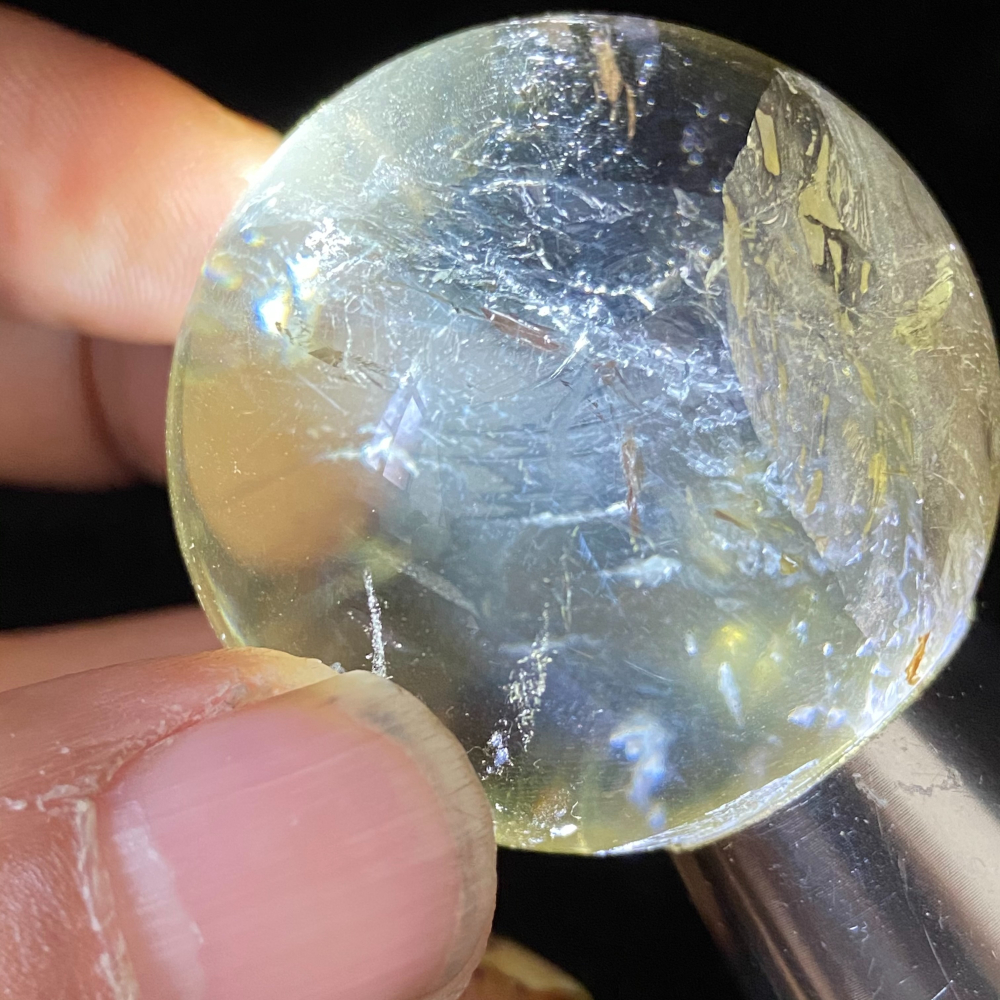 黃水晶球帶藍針41.3mm重97.8g-細節圖4