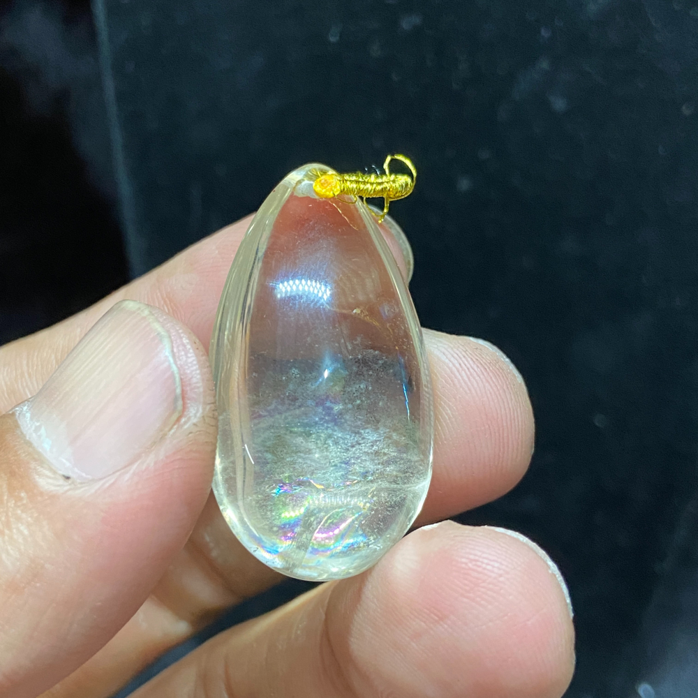 吊墜-白水晶水滴型彩虹光12.3g-細節圖5