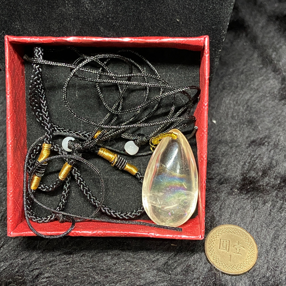 吊墜-白水晶水滴型彩虹光12.3g-細節圖7