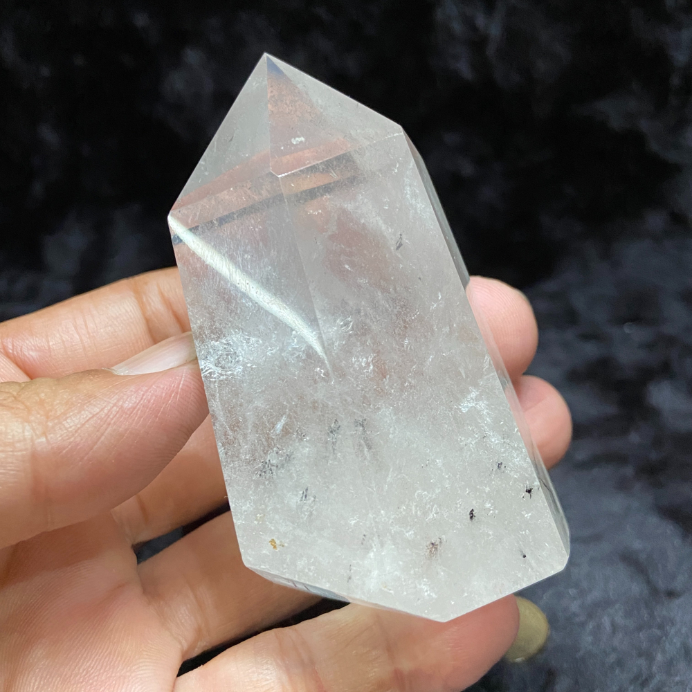 黑髮晶柱含座高110.9mm重242.2g-細節圖4