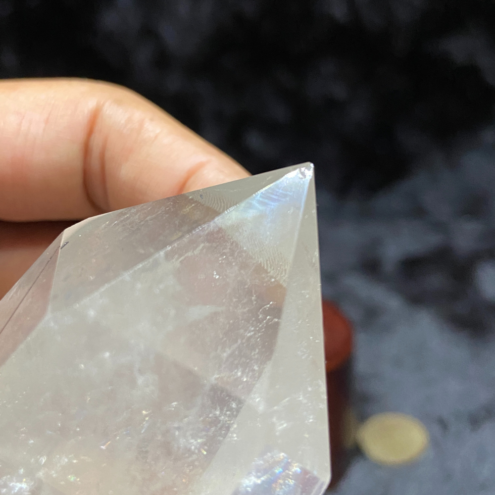 黑髮晶柱含座高125.8mm重329.3g-細節圖5