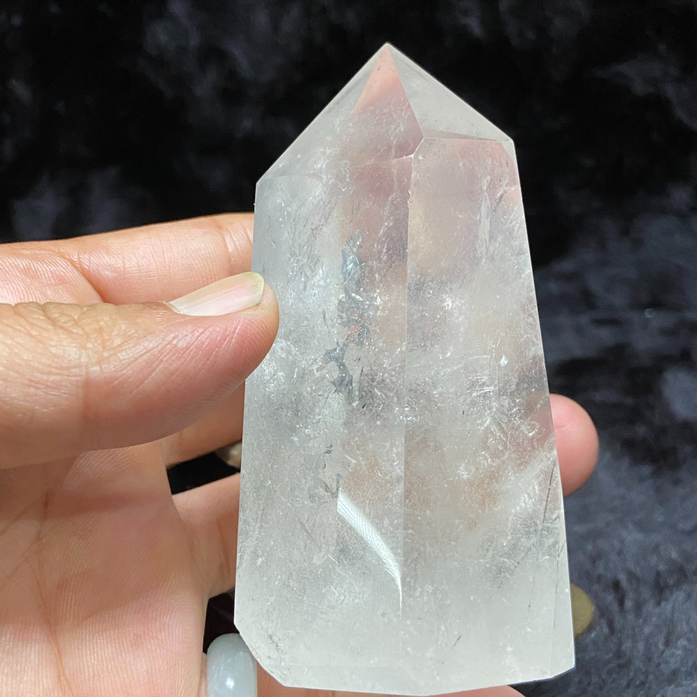 黑髮晶柱含座高125.8mm重329.3g-細節圖6