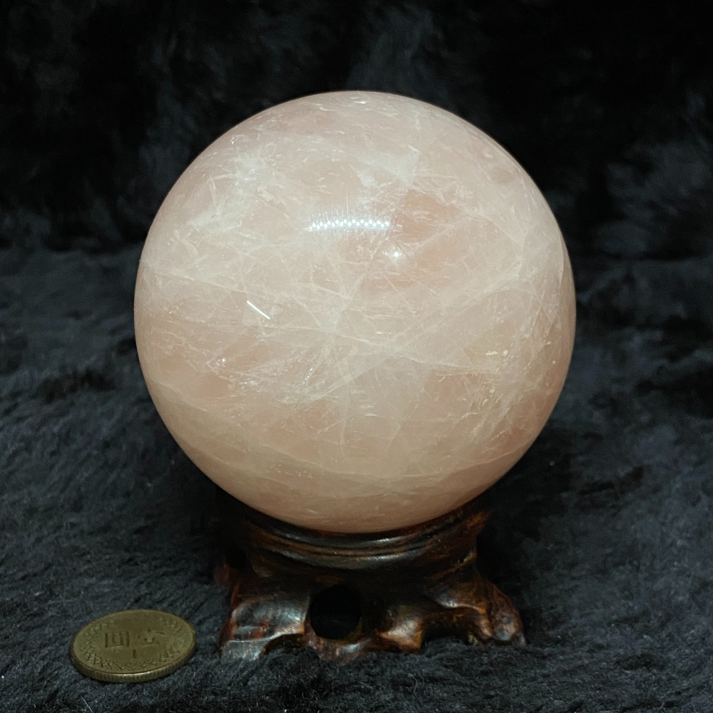 六芒星光粉晶球70.4mm重486.3g-細節圖2