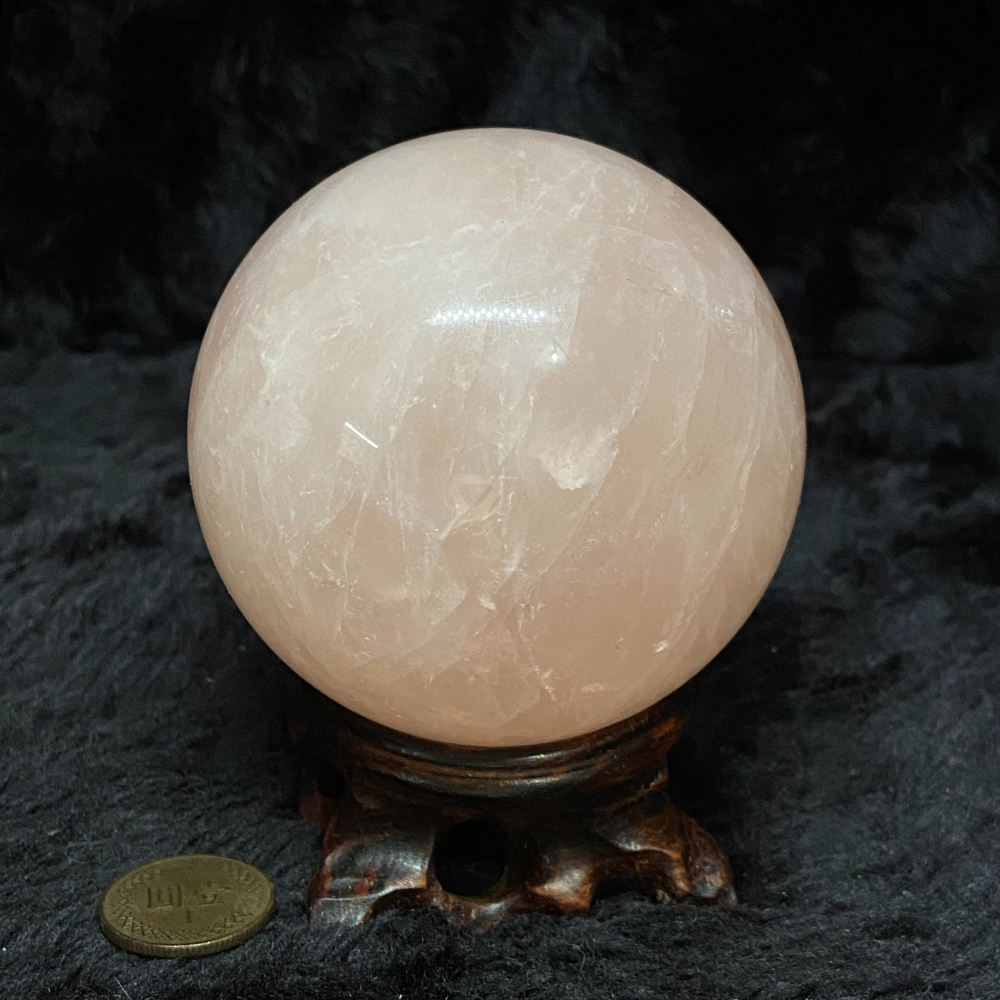 六芒星光粉晶球70.4mm重486.3g-細節圖3