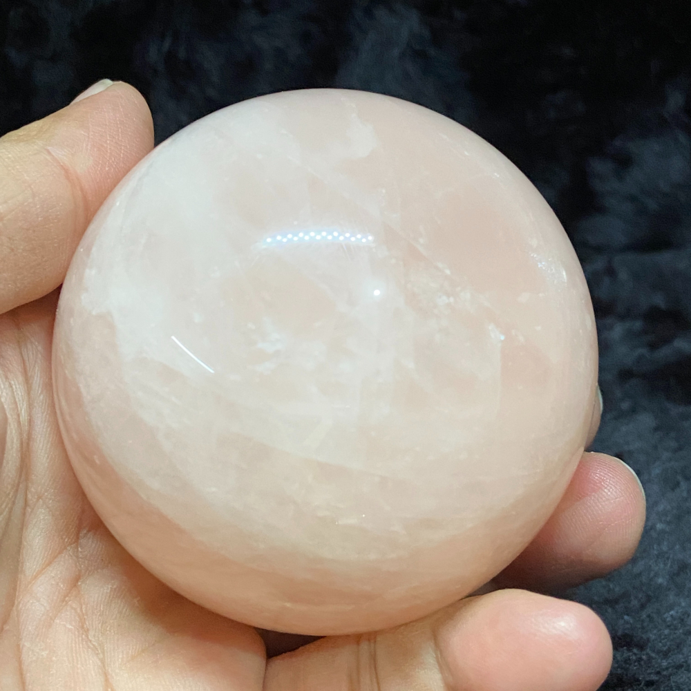 六芒星光粉晶球70.4mm重486.3g-細節圖4