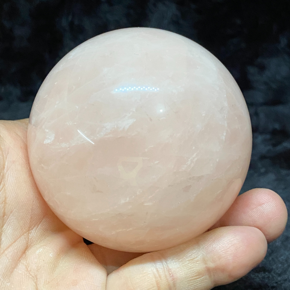 六芒星光粉晶球70.4mm重486.3g-細節圖5