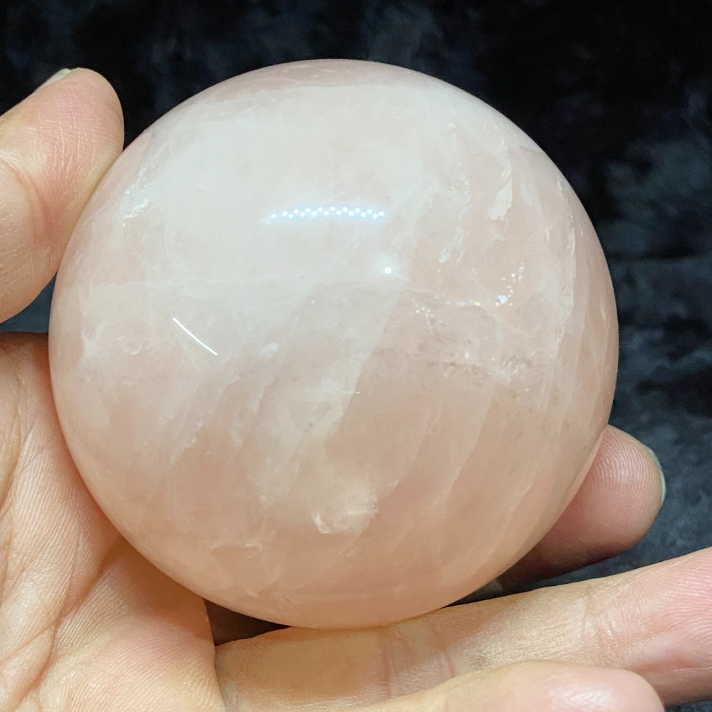 六芒星光粉晶球70.4mm重486.3g-細節圖6