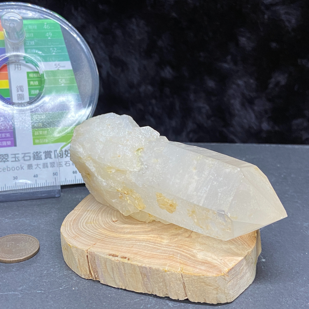 晶簇-白水晶簇重179.9g(附實木底座）-細節圖2