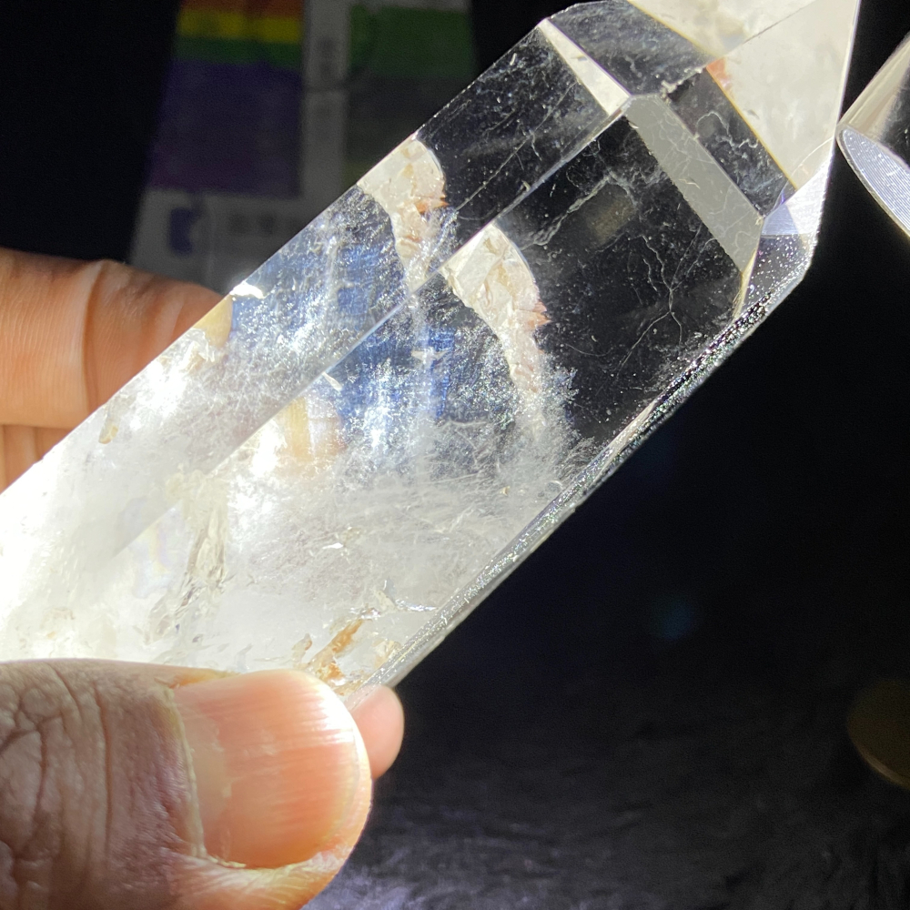 白水晶柱帶藍針含座高155.6mm重420.0g-細節圖3