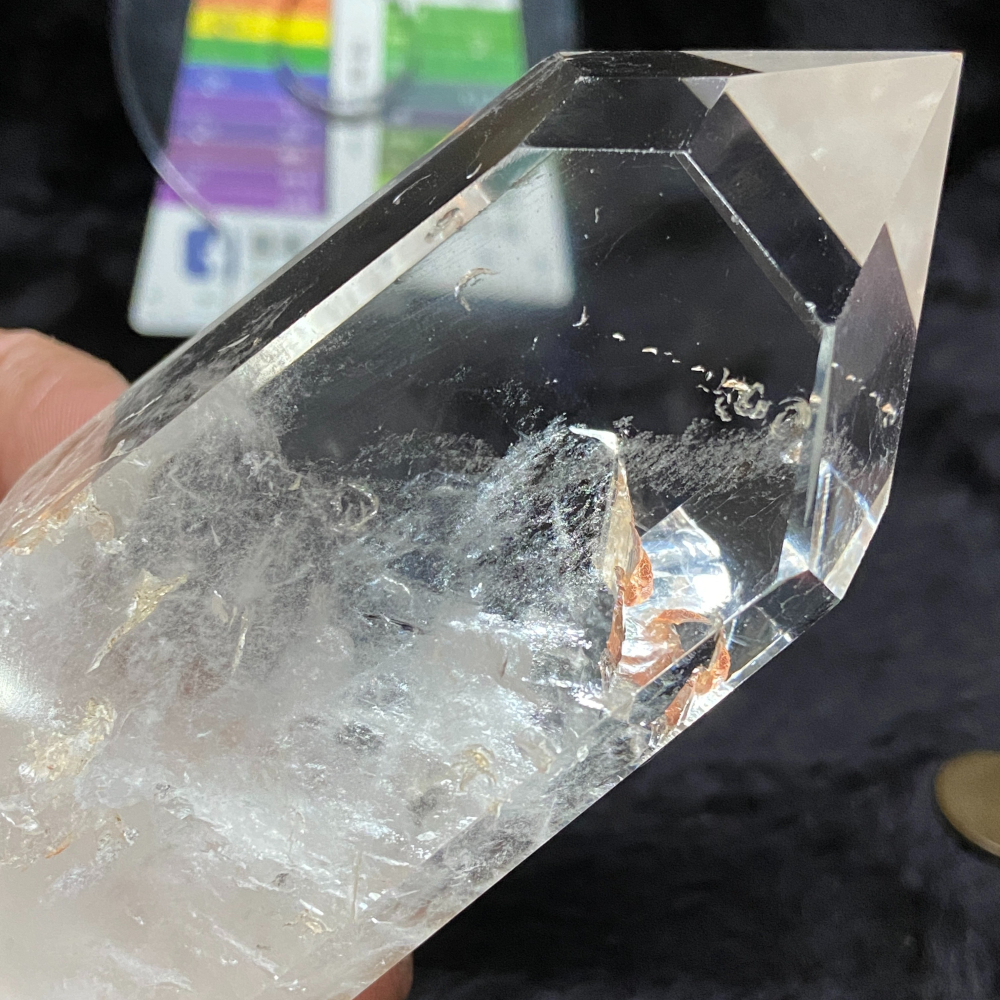 白水晶柱帶藍針含座高155.6mm重420.0g-細節圖4