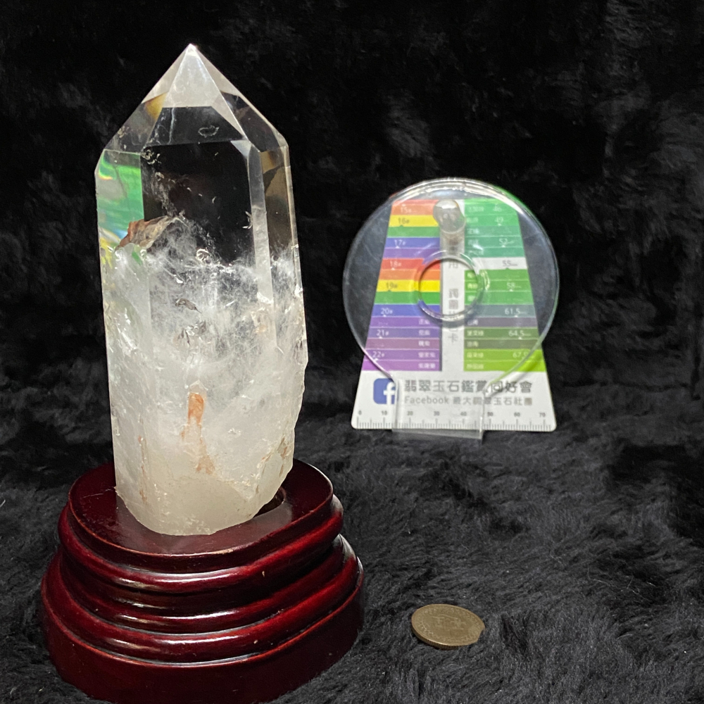 白水晶柱帶藍針含座高155.6mm重420.0g-細節圖6