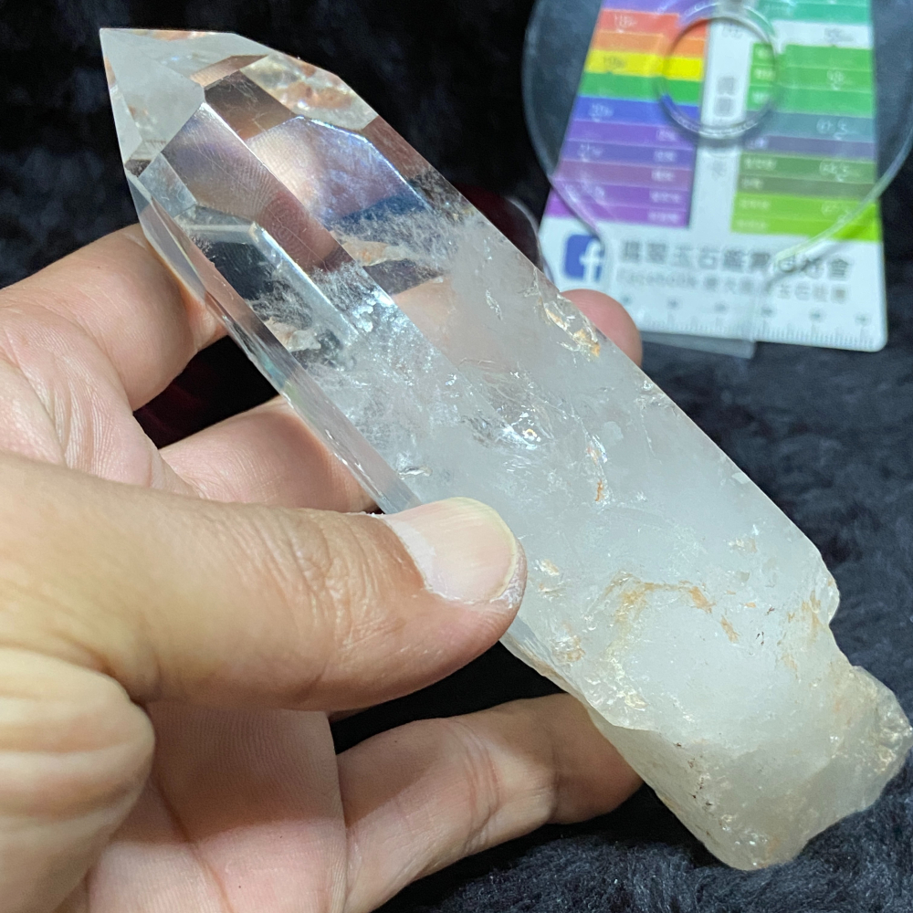 白水晶柱帶藍針含座高155.6mm重420.0g-細節圖8