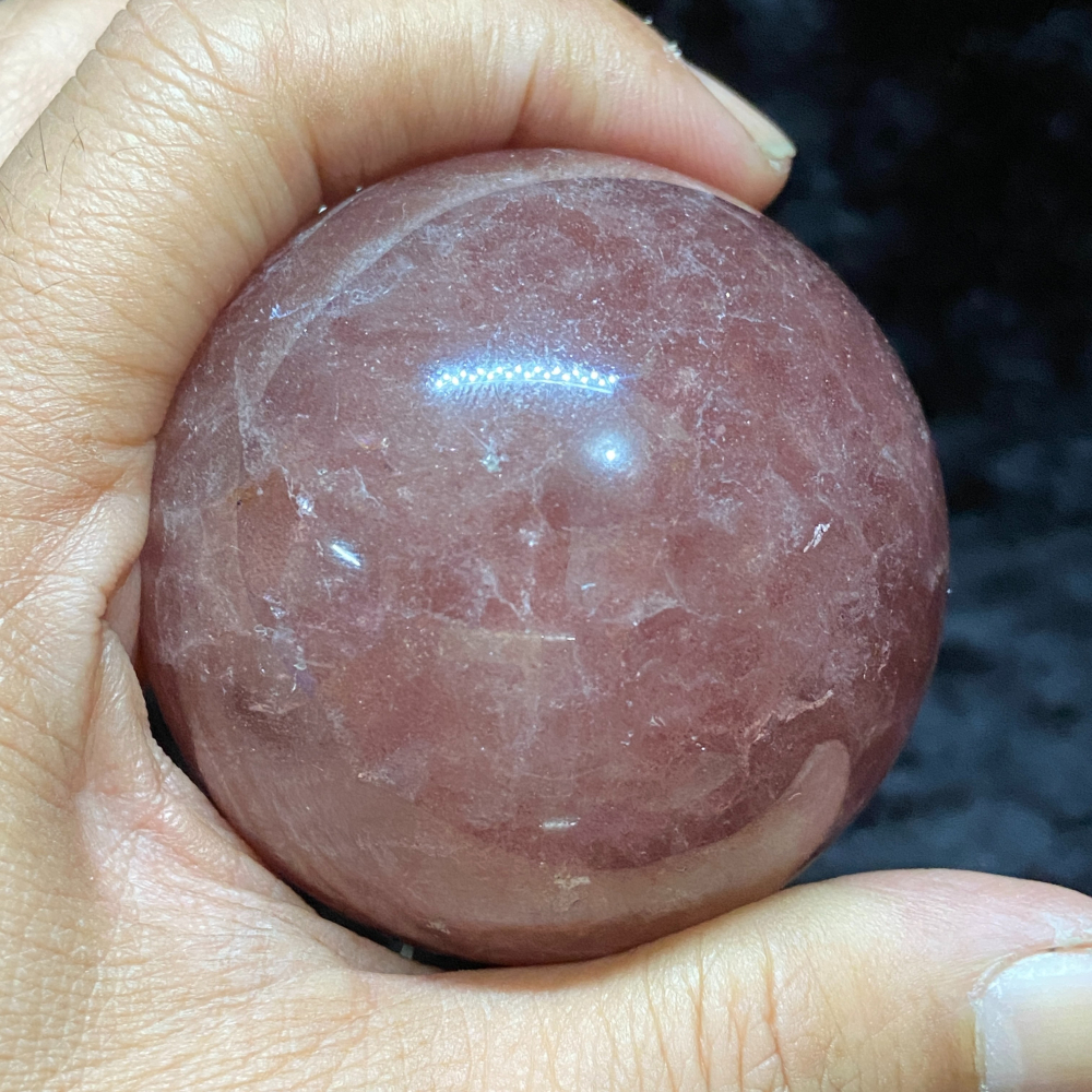 草莓晶水晶球（紅）61.4mm重321.3g-細節圖6