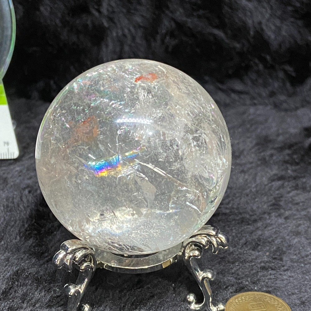 白水晶球56.7mm重252.1g彩虹光- 愛石成癡藏石坊- iOPEN Mall