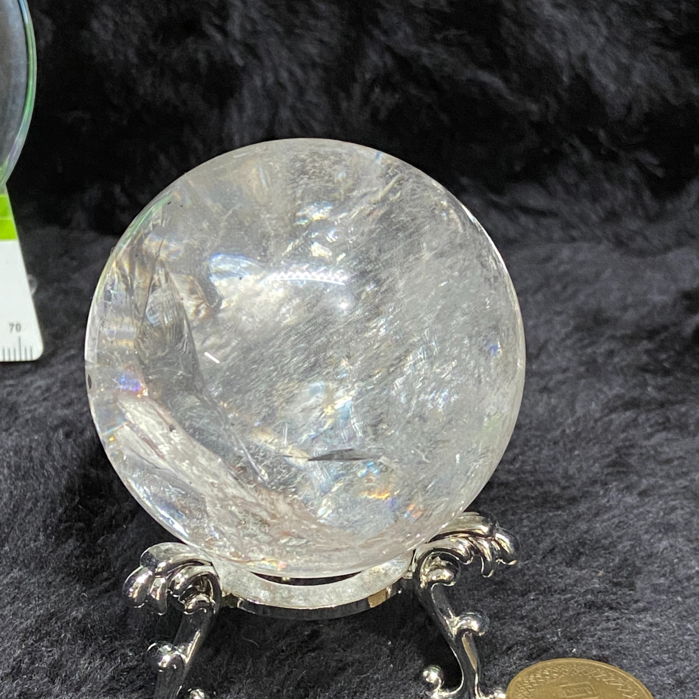 白水晶球56.7mm重252.1g彩虹光-細節圖7