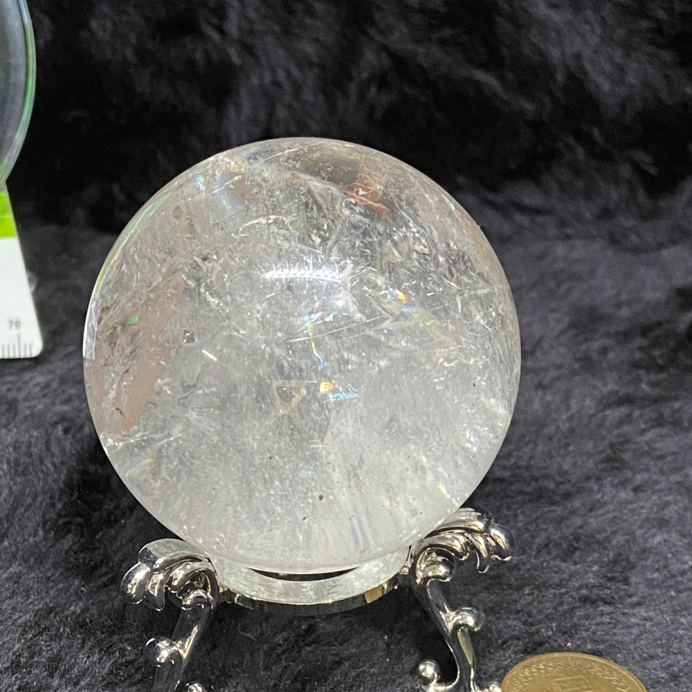 白水晶球56.7mm重252.1g彩虹光-細節圖8