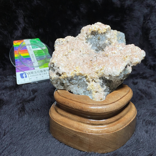 黃銅礦方解石共生礦含座重593g高118.2mm