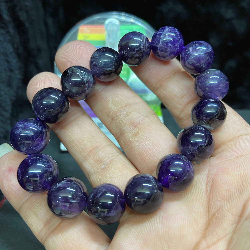 紫水晶手珠14mm重56.3g-細節圖4