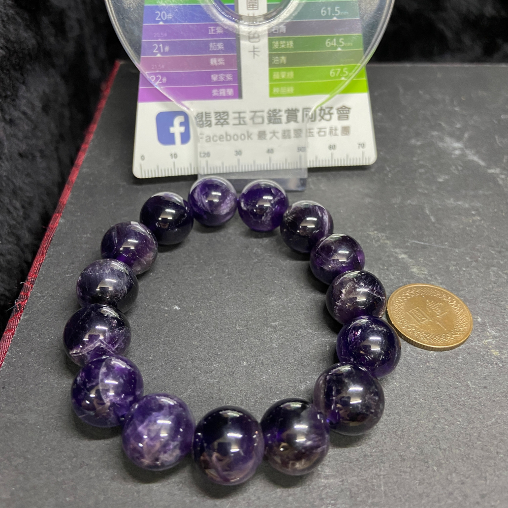紫水晶手珠14mm重56.3g-細節圖6
