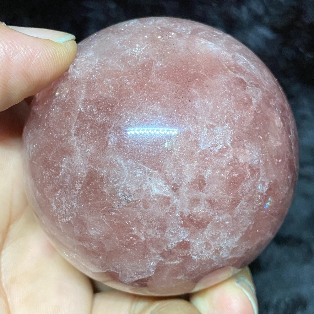 草莓晶水晶球66.5mm-細節圖5