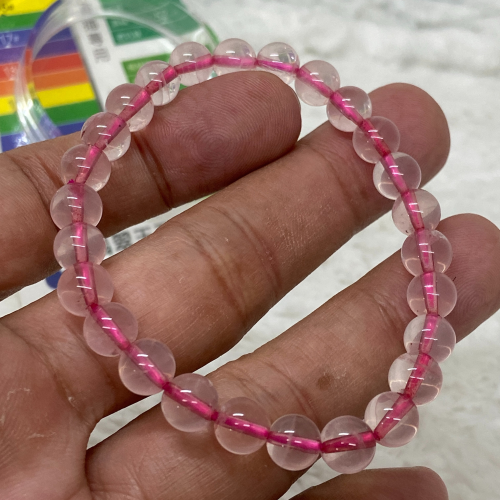 粉晶7mm手珠鍊13.4g-細節圖2