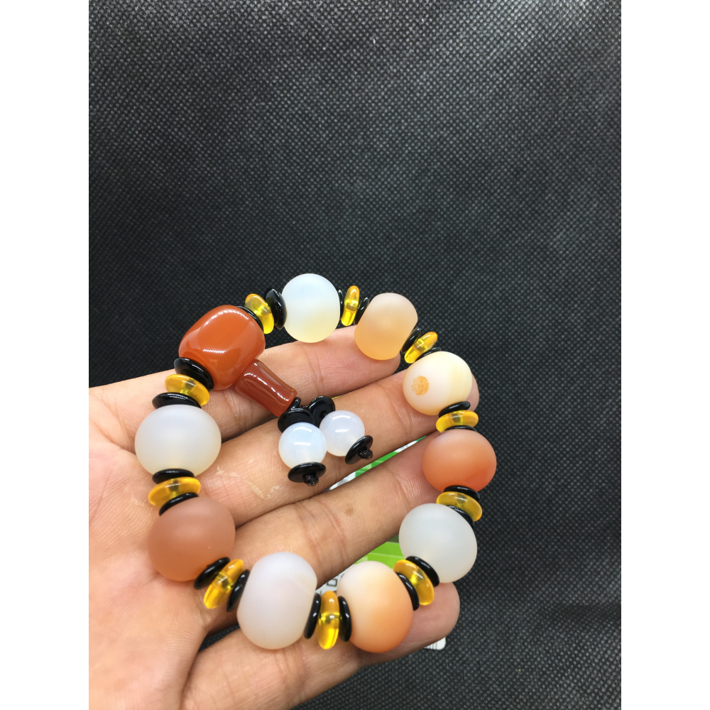 亞光多彩玉髓手珠-細節圖3