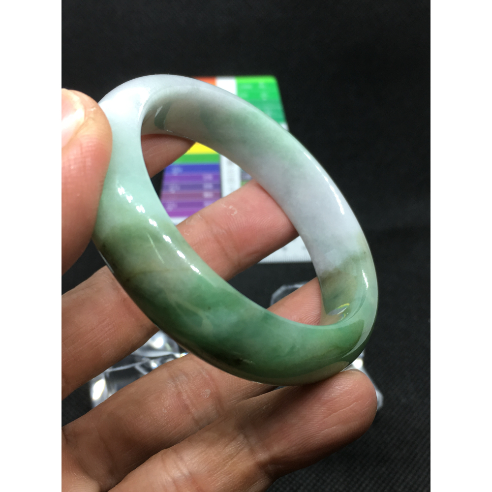 緬甸玉A貨~油青平安鐲17.5圍-細節圖3