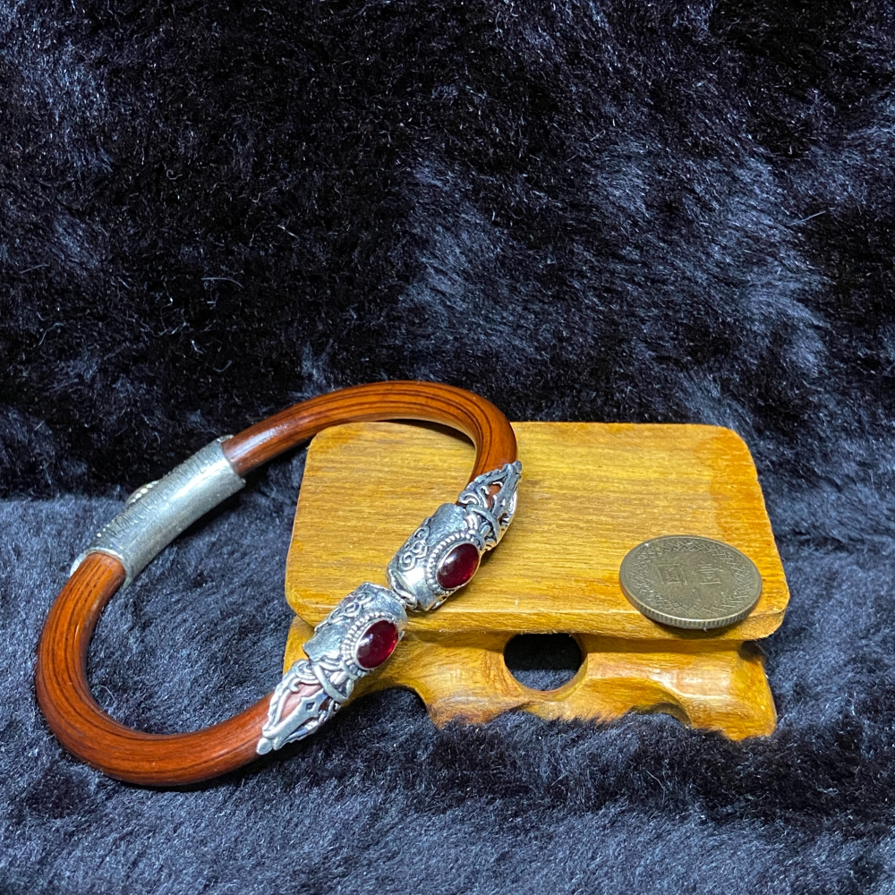 藏銀款雞血藤鐲7.4mm鐲寬67.6mm-細節圖2