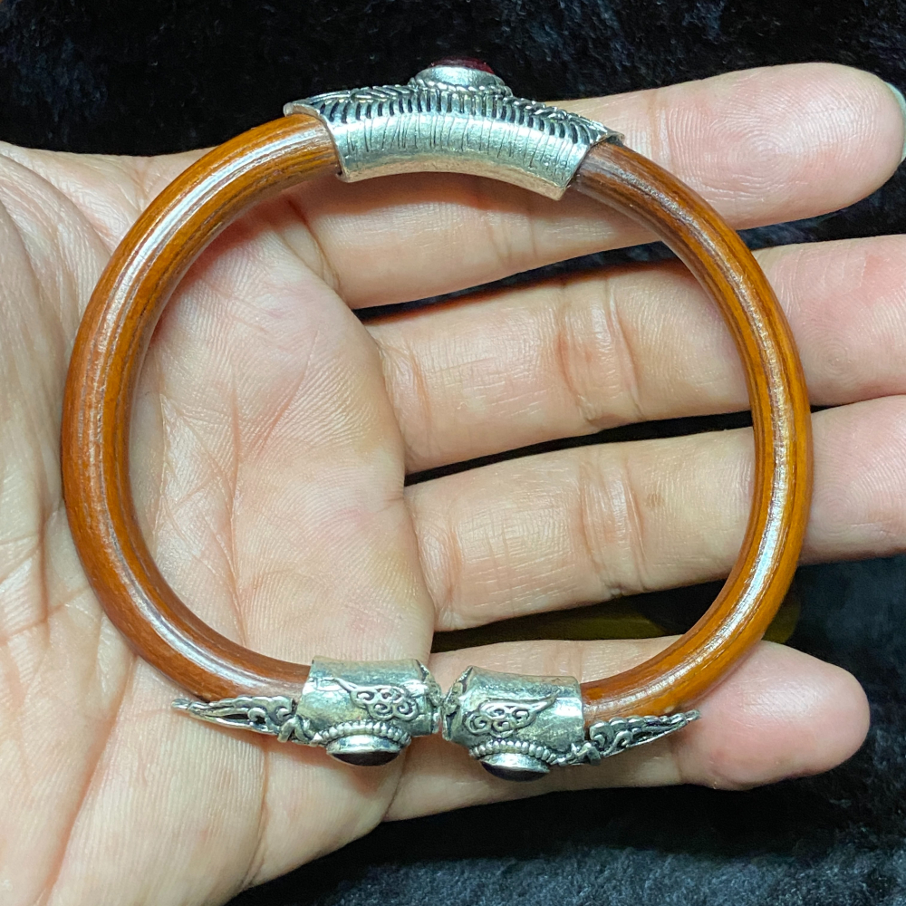 藏銀款雞血藤鐲7.4mm鐲寬67.6mm-細節圖3