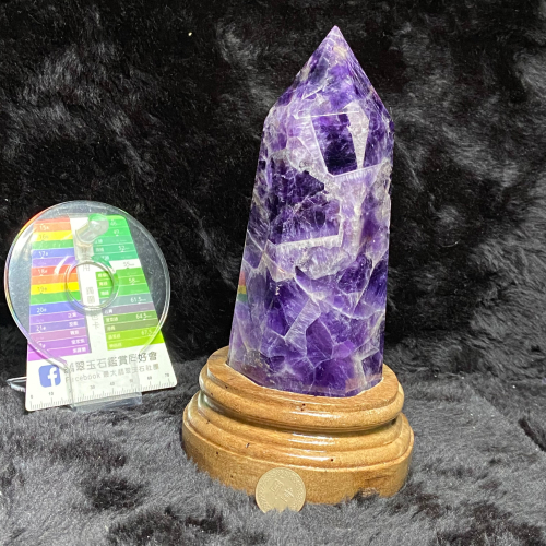 夢幻紫水晶柱含座高189mm