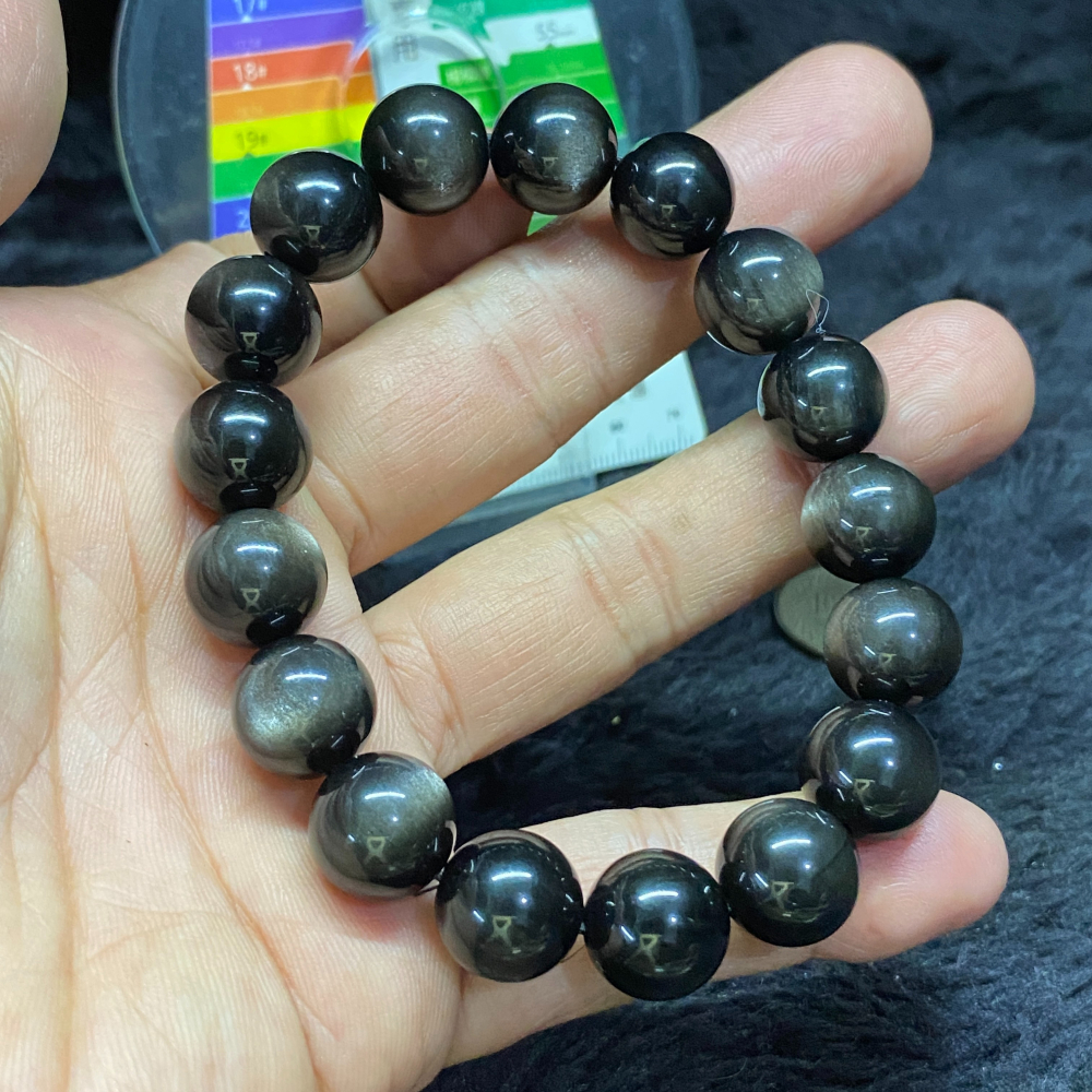 銀曜石12mm手珠40.5g-細節圖6