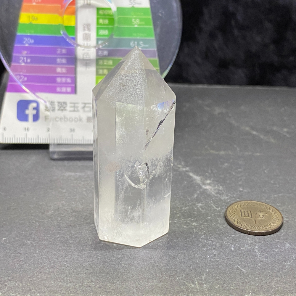 白水晶柱帶藍針56.1g高62.9mm-細節圖3