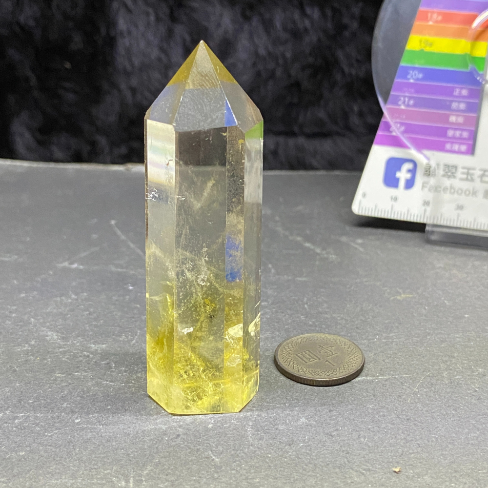 黃水晶柱帶藍針55.4g高71.8mm-細節圖4
