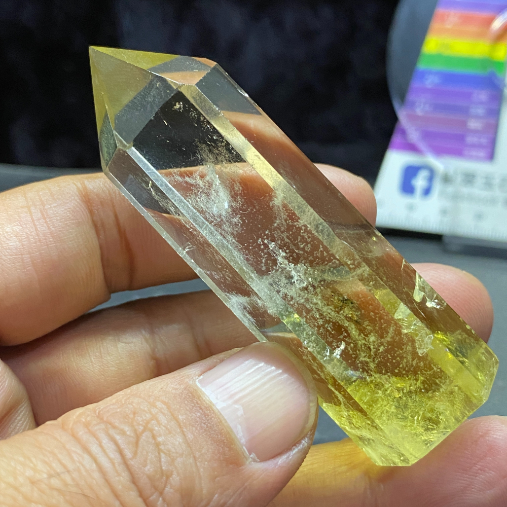 黃水晶柱帶藍針55.4g高71.8mm-細節圖7