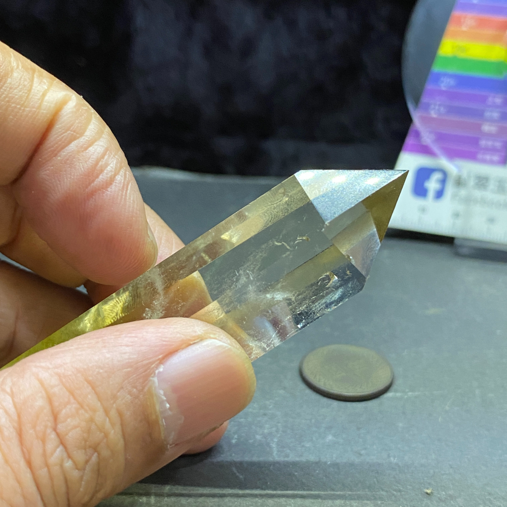 黃水晶柱帶藍針55.4g高71.8mm-細節圖9